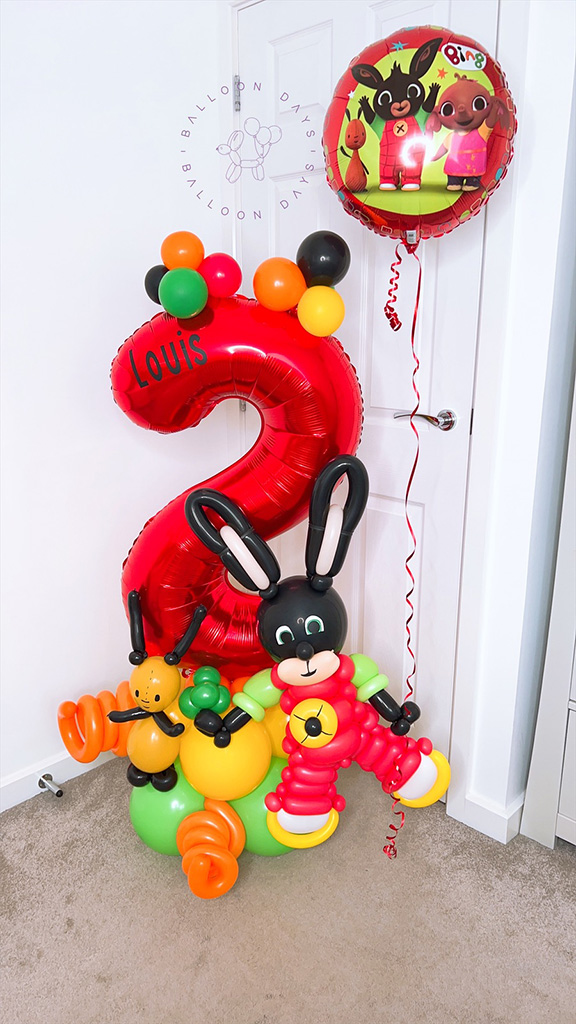 A bright themed balloon display
