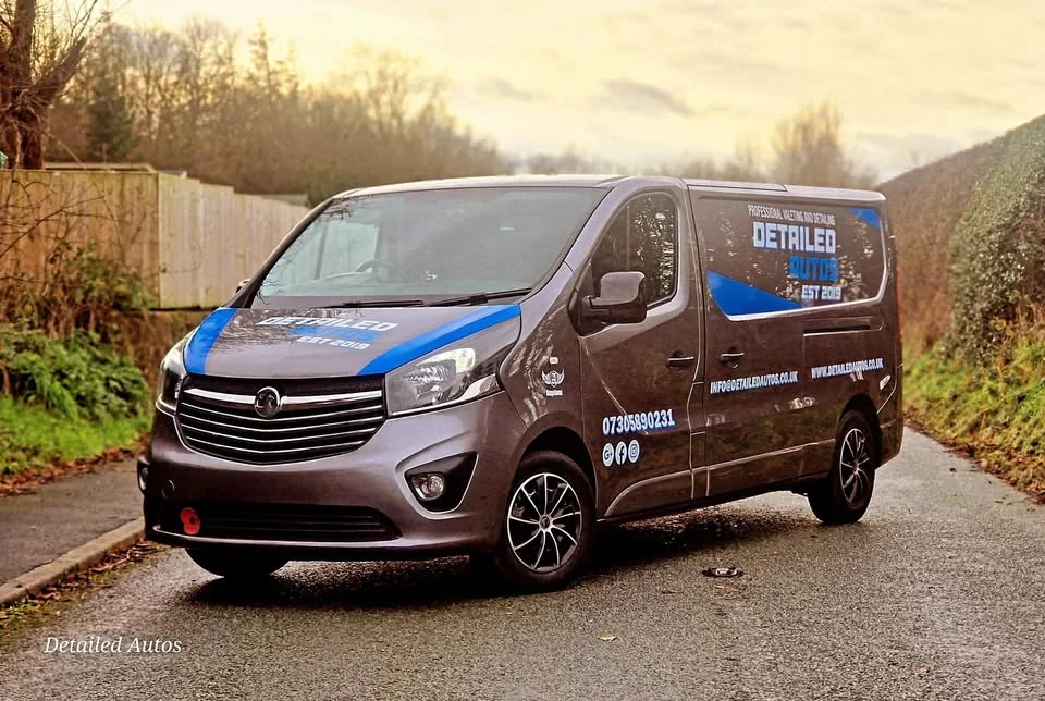 The branded Detailed Autos van, detailed and protected