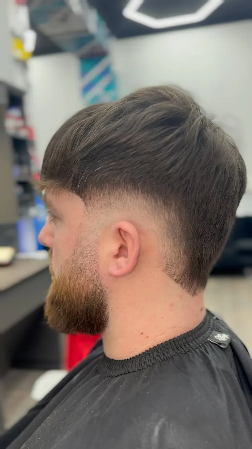 Longer layered cut with a beard trim