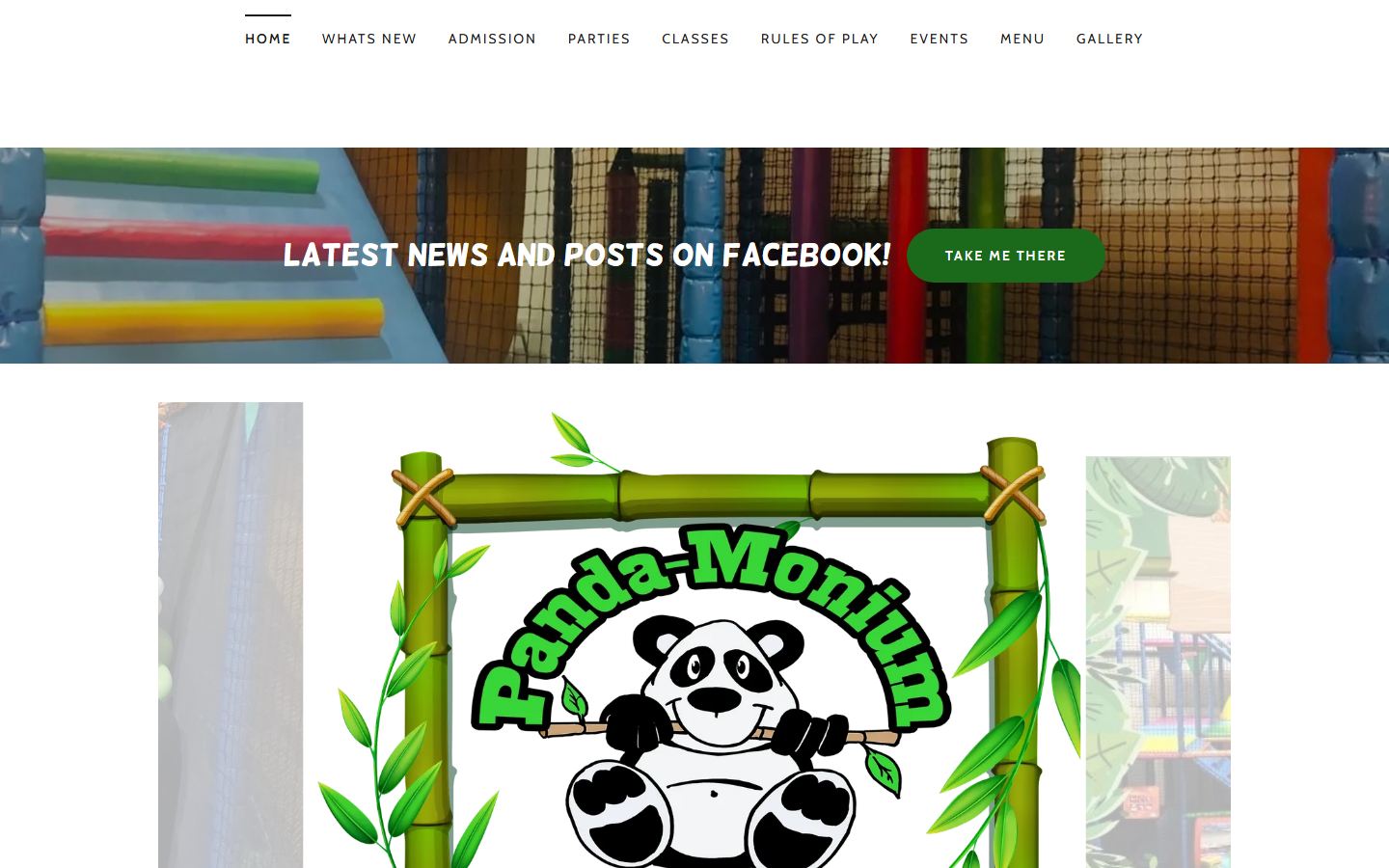 The old Panda-Monium Playtime website before the rebuild