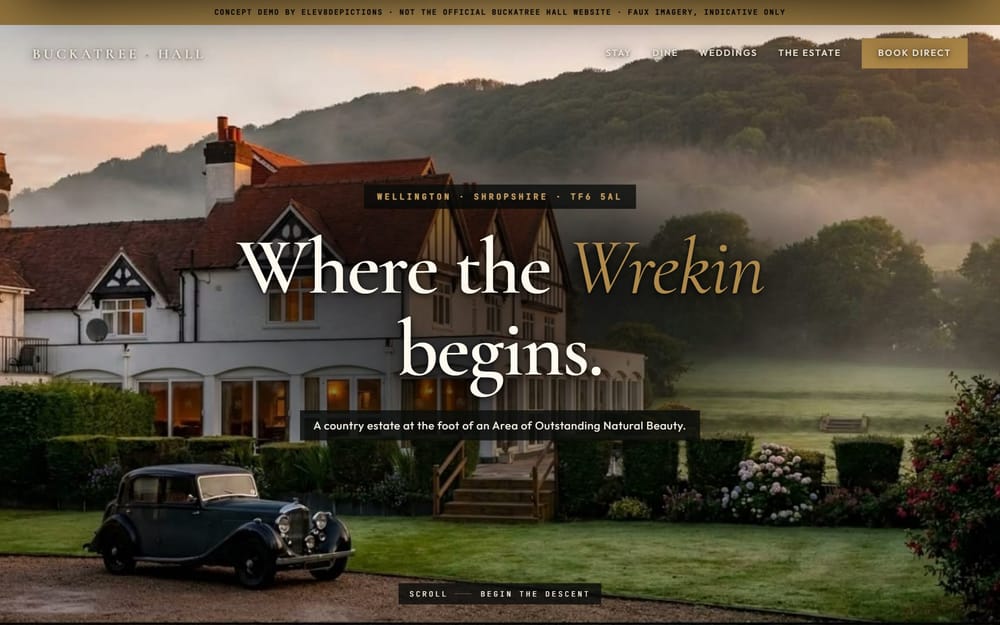 Buckatree Hall website, Country hotel