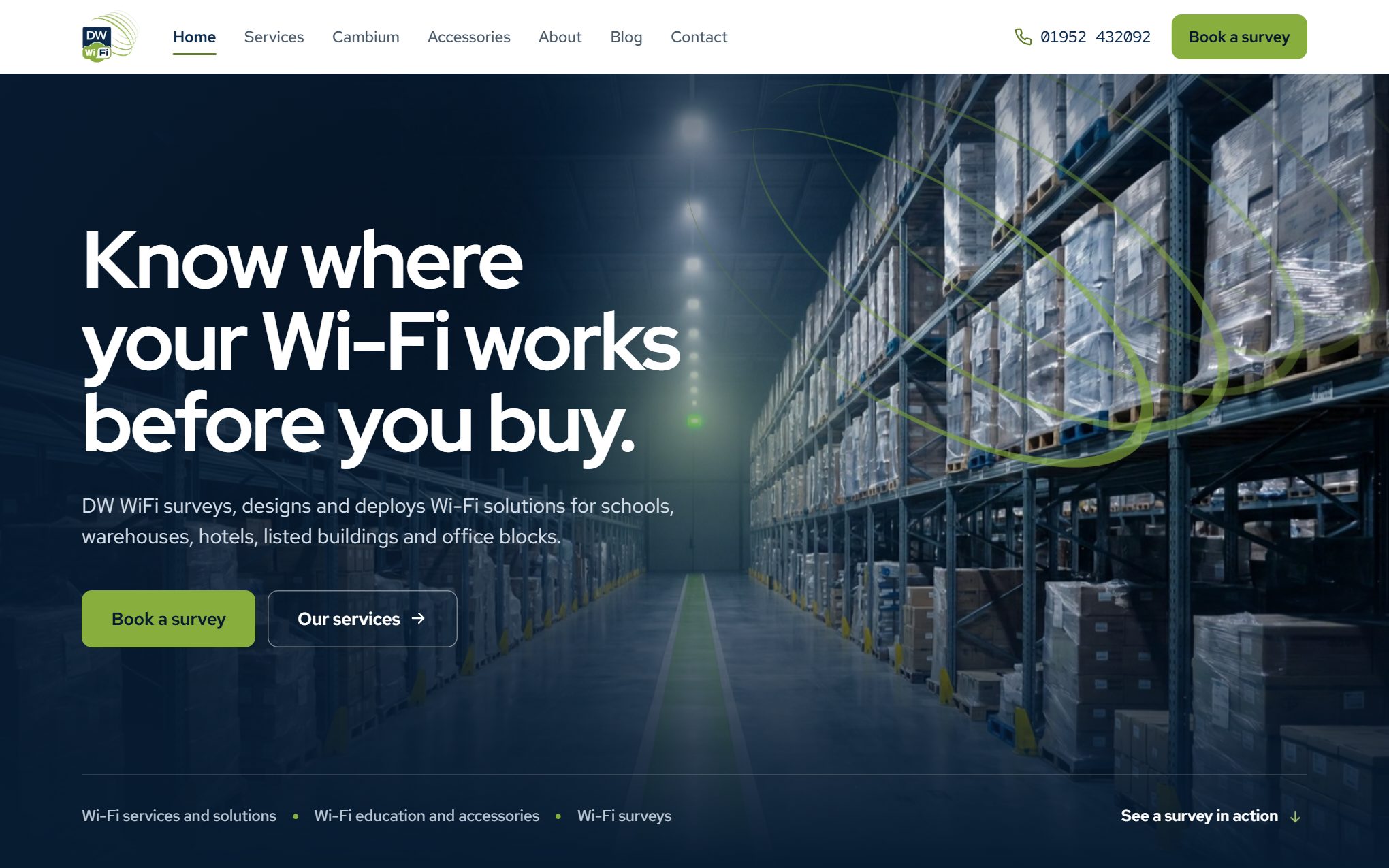 Wi-Fi Surveys and Commercial Wi-Fi Services website, New build