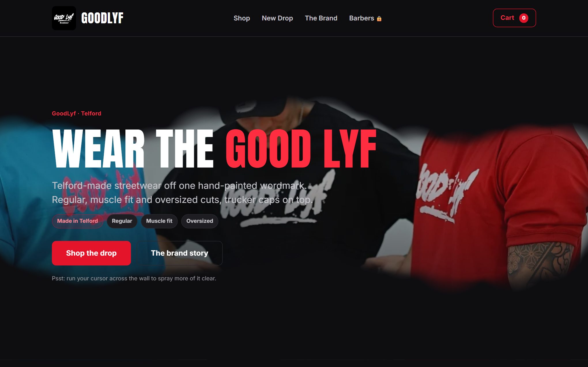 GOODLYF barbershop website, with online booking