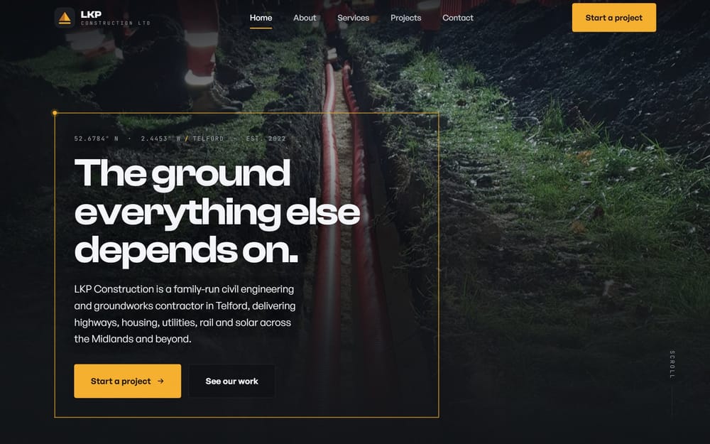 LKP Construction website, Civil engineering
