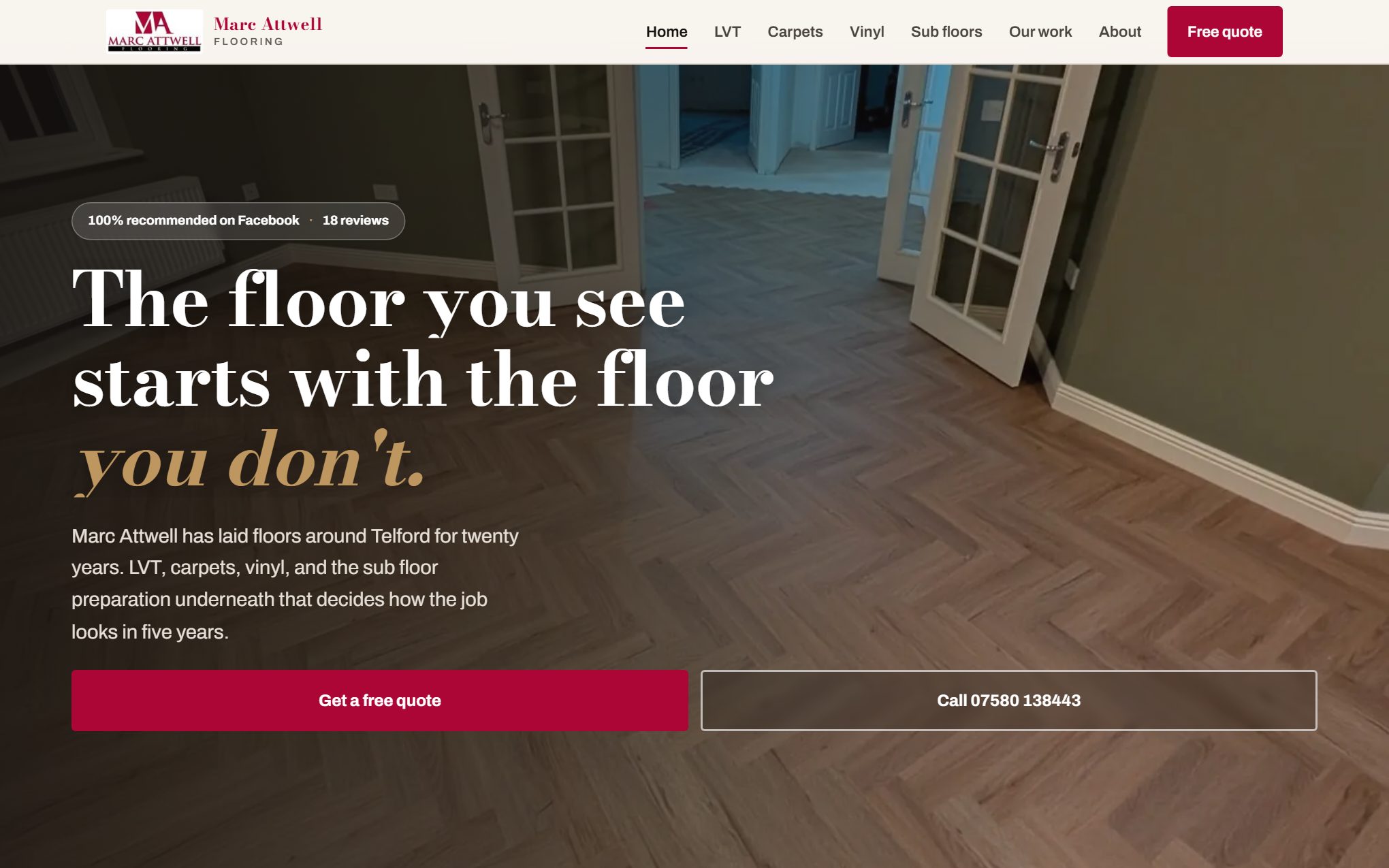 Marc Attwell Flooring website, Flooring