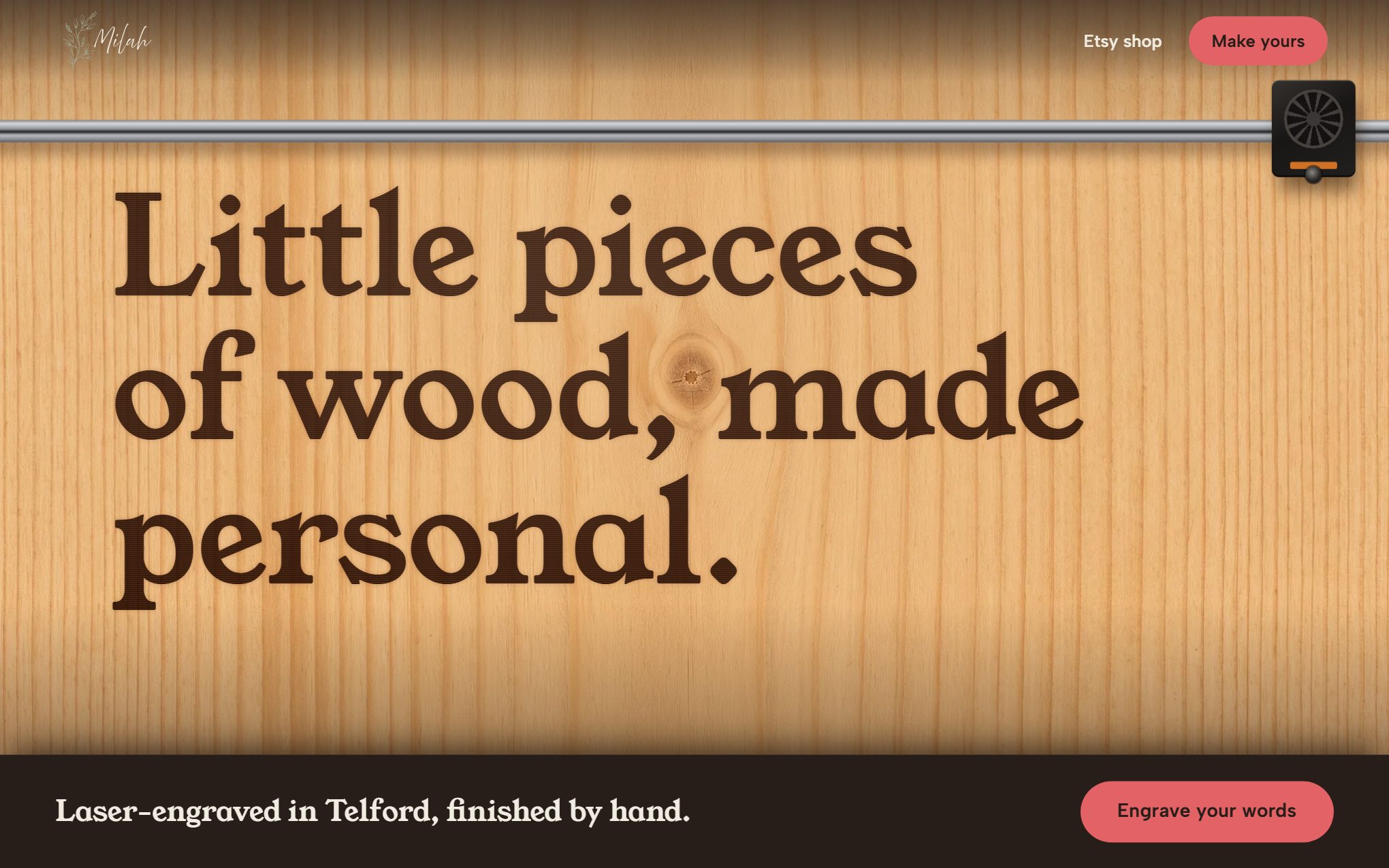 Milah Wooden Creations website, New build