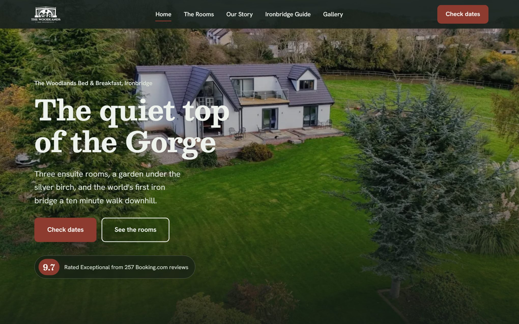 The Woodlands Bed & Breakfast website, New build