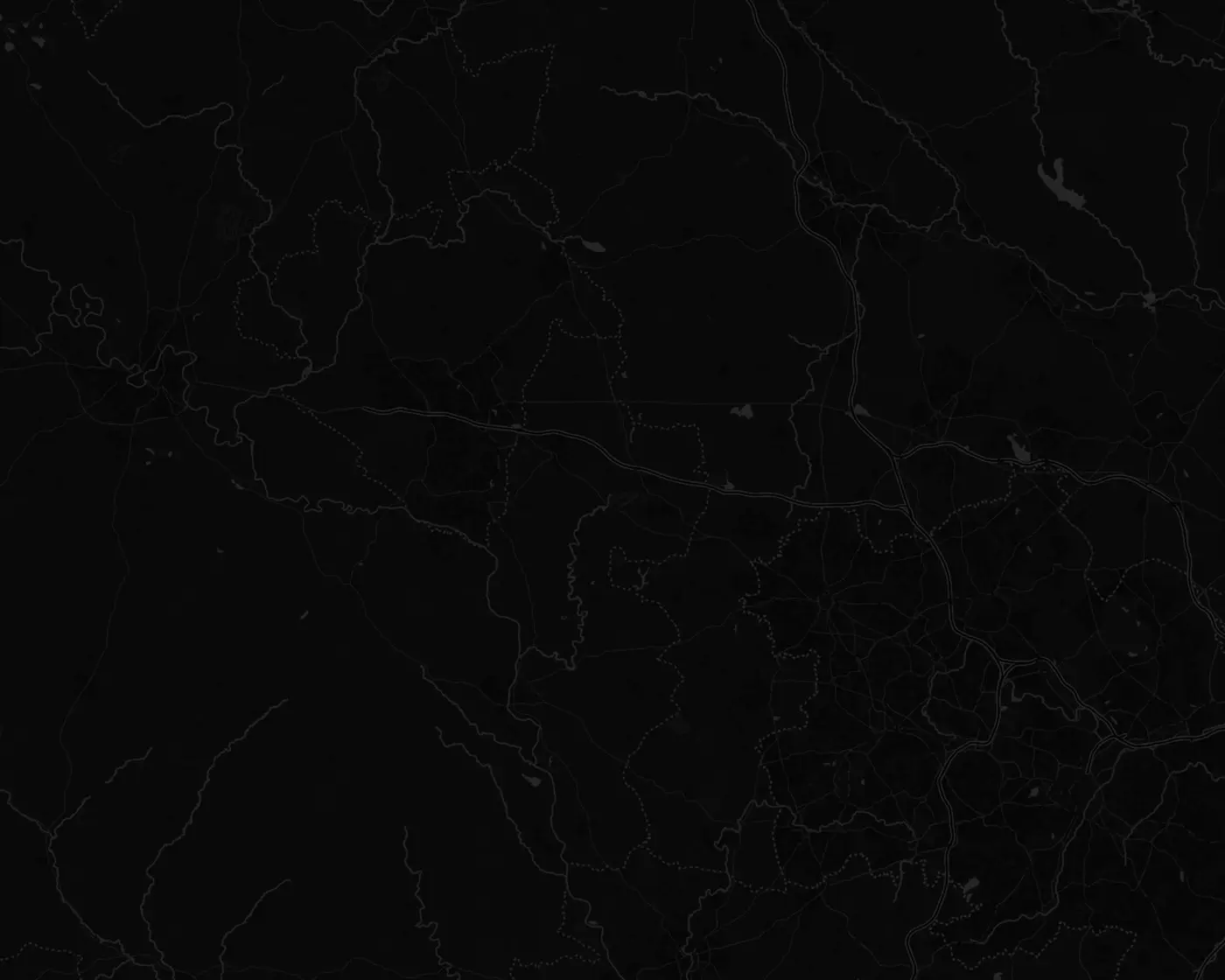 Dark map of the West Midlands showing LKP Construction's coverage area centred on Telford