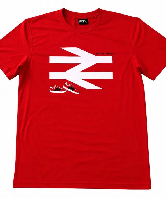 Away Days red graphic football t-shirt