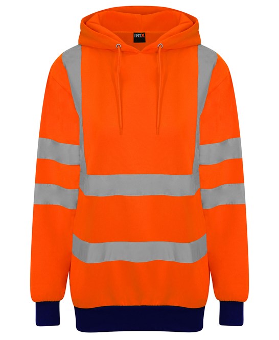 High-visibility orange work hoodie