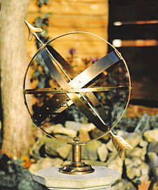 Another view of the all-brass Apollo armillary as shown in the catalogue.