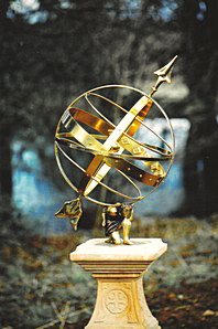 A special Atlas armillary, the sphere carried on the brass Atlas figurine.