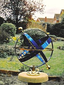 Another view of the sky-blue Azure armillary as shown in the catalogue.