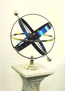 An Azure armillary standing on display in the showroom.
