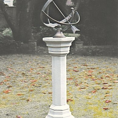 A Draco armillary mounted on a Brympton pedestal.