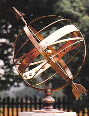 The all-bronze Orbis armillary, toned to a rich antique sheen.