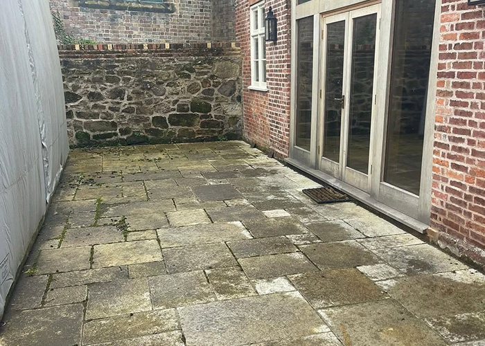 Patio clean, before
