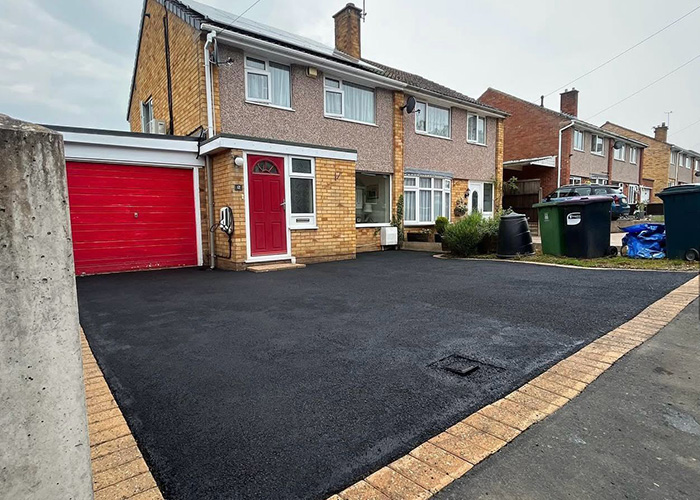 Block-paved driveway deep-cleaned and re-sanded, after
