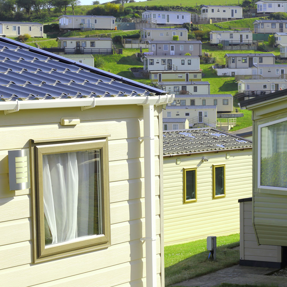 Static caravans and holiday homes on a Shropshire holiday park, cleaned by TD Exterior Cleaning
