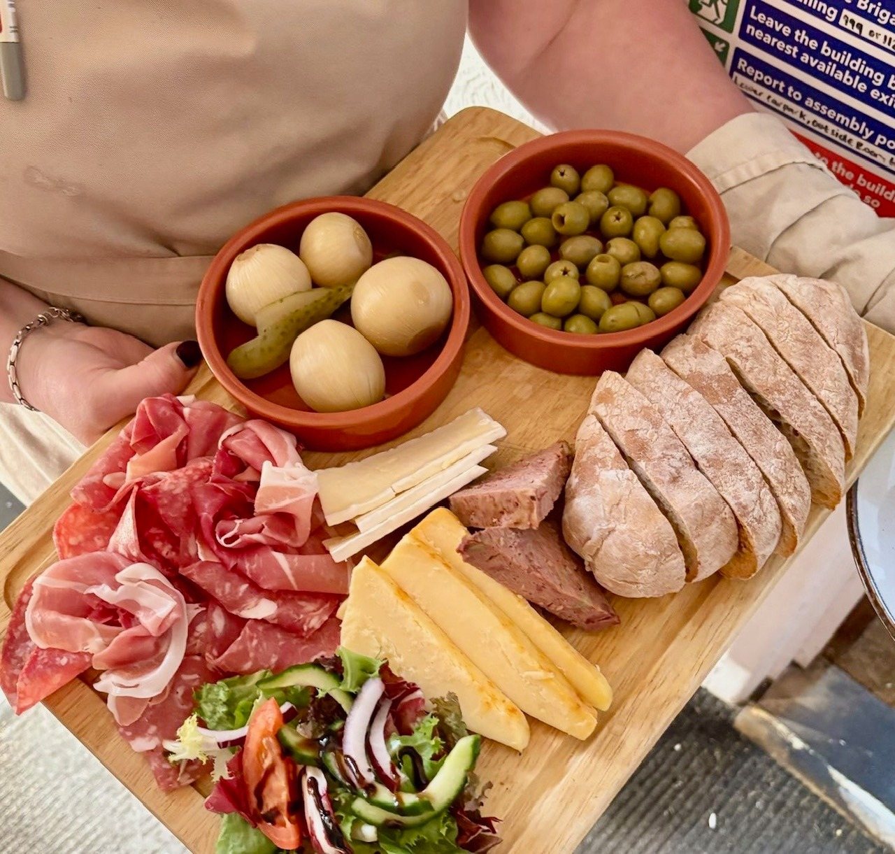 A sharing platter of meats, breads and dips at The Water Rat