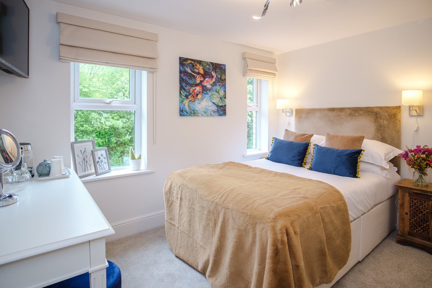 A Classic Double room at The Water Rat, bright and modern with a large bed